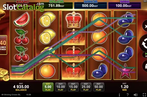 Скрин3. 40 Shining Crown Bell Link слот