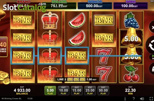 Скрин4. 40 Shining Crown Bell Link слот