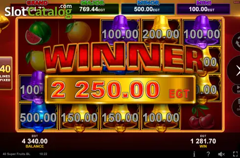 Скрин3. 40 Super Fruits Bell Link слот