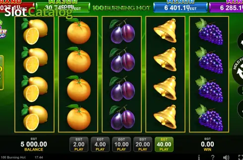 Скрин2. 100 Burning Hot (EGT Digital) слот