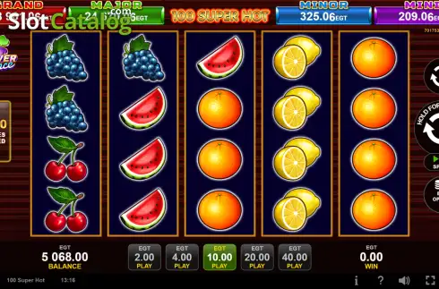 Скрин2. 100 Super Hot (EGT Digital) слот