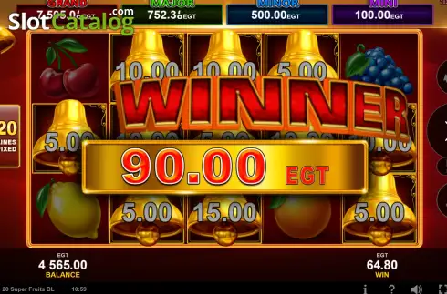 Скрин3. 20 Super Fruits Bell Link слот