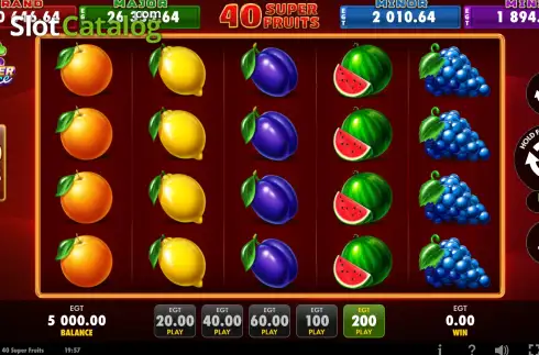 Скрин2. 40 Super Fruits слот