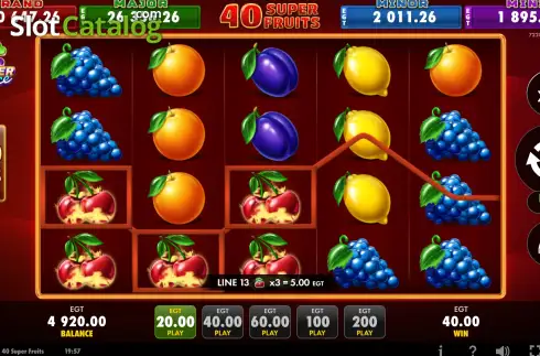 Скрин3. 40 Super Fruits слот