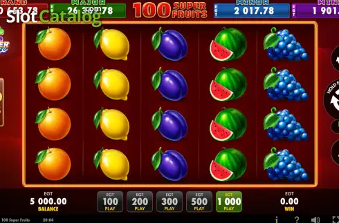 Скрин2. 100 Super Fruits слот