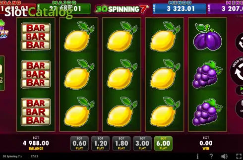 Скрин2. 30 Spinning 7's слот