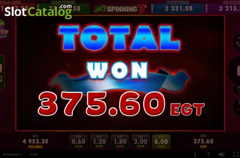 Скрин3. 30 Spinning 7's слот