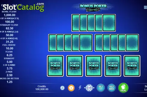 Скрин2. Bonus Poker - Power Poker слот