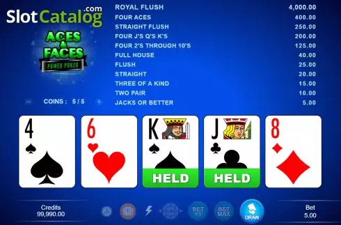 Скрин2. Aces & Faces - Power Poker слот