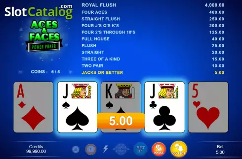 Скрин3. Aces & Faces - Power Poker слот
