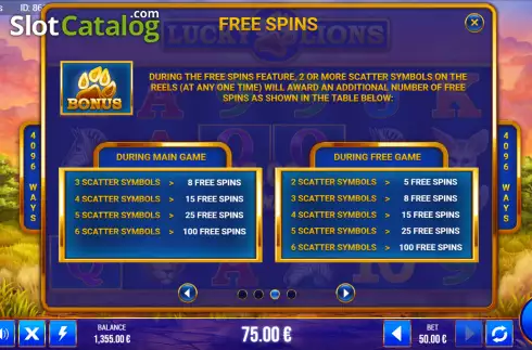 Скрин5. Lucky Lions (G.Games) слот