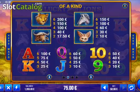 Скрин7. Lucky Lions (G.Games) слот