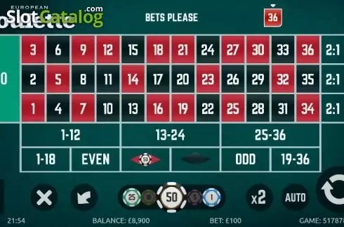 Скрин2. European Roulette (G.Games) слот