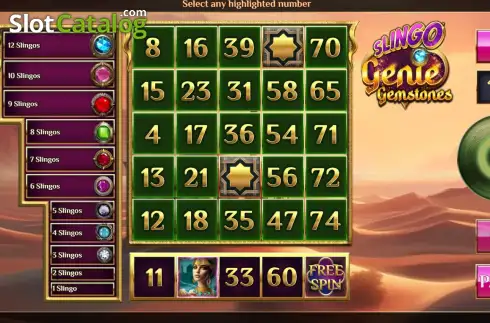 Скрин2. Slingo Genie Gemstones слот