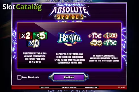 Скрин2. Absolute Super Reels слот