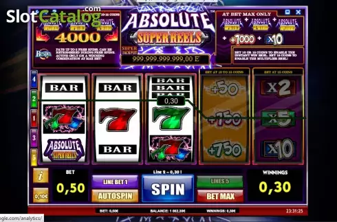 Скрин4. Absolute Super Reels слот