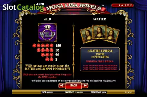 Скрин7. Mona Lisa Jewels слот