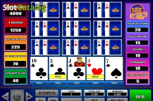Скрин2. 10x Deuce Wild Poker слот