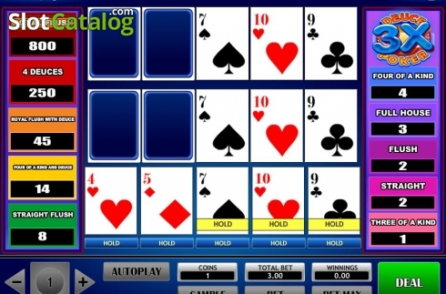Скрин2. 3x Deuce Poker слот
