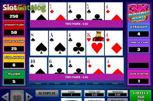 Скрин3. 3x Double Play Poker слот