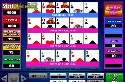 Скрин3. 4x Deuce Wild Poker слот