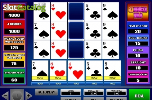 Скрин5. 4x Deuce Wild Poker слот
