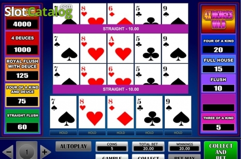 Скрин6. 4x Deuce Wild Poker слот