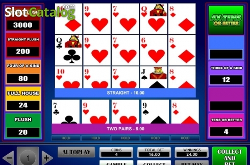 Скрин3. 4x Tens Or Better Poker слот