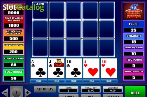 Скрин2. 4x Vegas Joker Poker слот