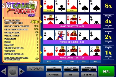 Скрин5. Joker Vegas 4 Up слот