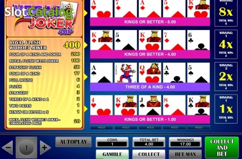 Скрин6. Joker Vegas 4 Up слот