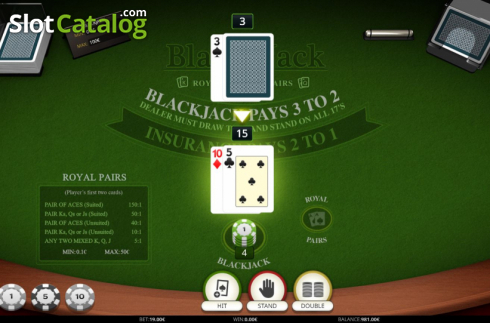 Скрин4. Blackjack Royal Pairs слот