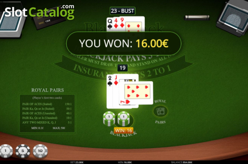 Скрин6. Blackjack Royal Pairs слот