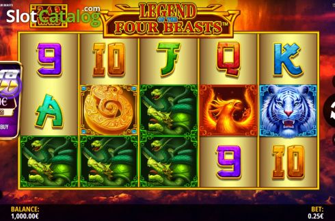 Скрин2. Legend of the Four Beasts слот