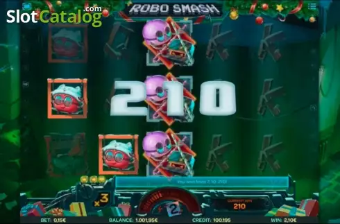 Скрин4. Robo Smash Xmas слот