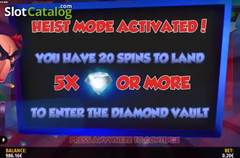 Скрин6. Diamond Heist Hold & Win слот