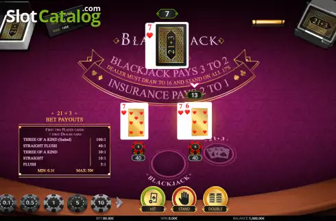 Скрин7. Blackjack 21+3 (iSoftBet) слот