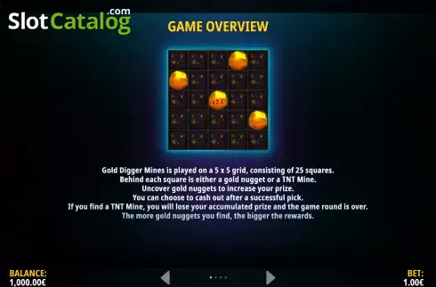 Скрин8. Gold Digger: Mines слот