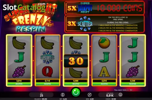 Скрин4. Super Fruit Frenzy Respin слот