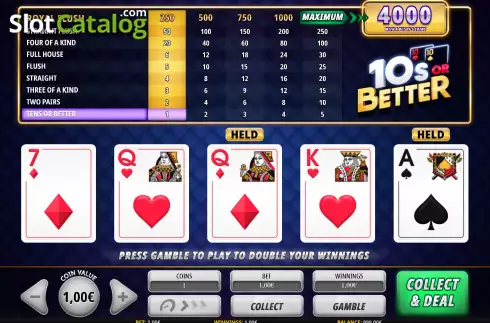 Скрин5. Tens or Better (iSoftBet) слот