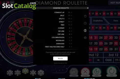 Скрин9. Diamond Roulette (iSoftBet) слот