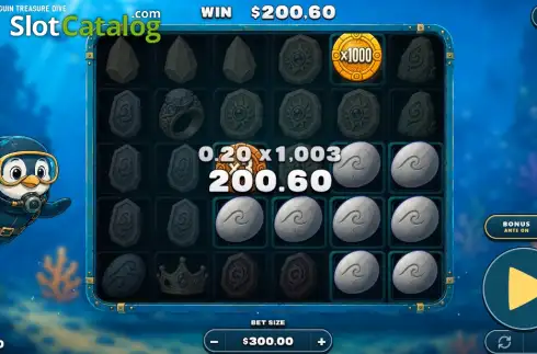 Скрин3. Penguin Treasure Dive слот