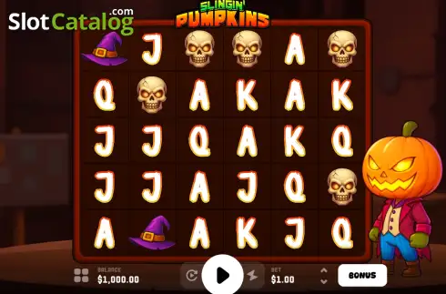 Скрин2. Slingin' Pumpkins слот