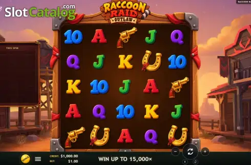 Скрин2. Raccoon Raid: Outlaw слот