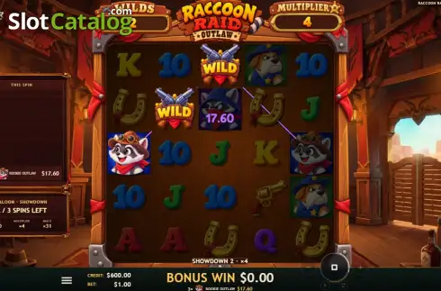 Скрин3. Raccoon Raid: Outlaw слот