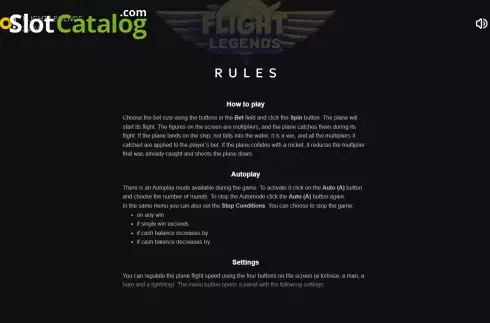 Скрин9. Flight Legends слот