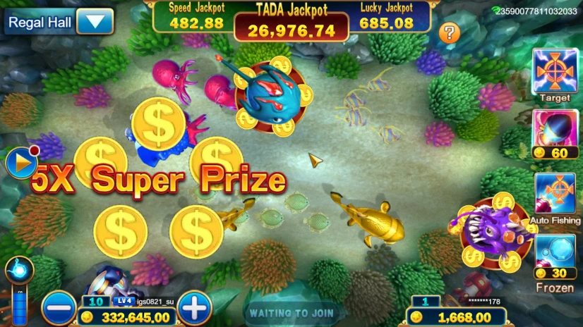 Экран джекпот-рыбалки Jackpot Fishing Screen
